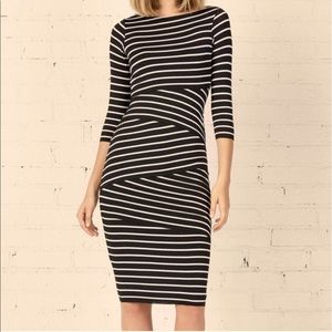 Bailey44 Anthropologie Striped Column Dress Navy